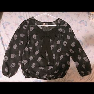 Black see through shirt/blouse